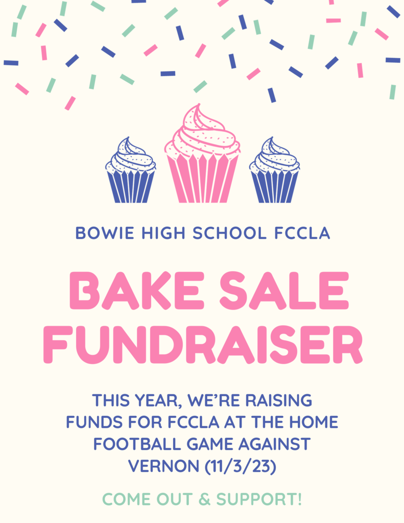 23-24 FCCLA Bake Sale at November 3 football game